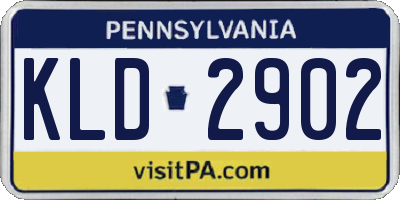PA license plate KLD2902