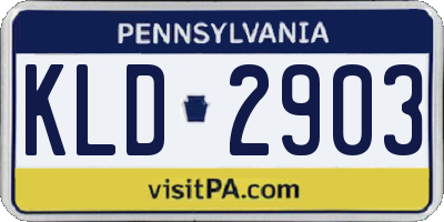PA license plate KLD2903