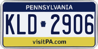 PA license plate KLD2906
