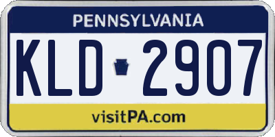 PA license plate KLD2907