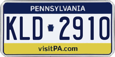 PA license plate KLD2910