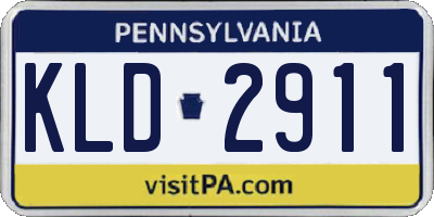 PA license plate KLD2911