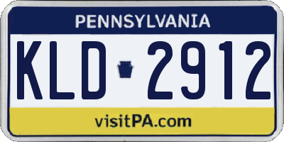 PA license plate KLD2912