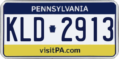PA license plate KLD2913