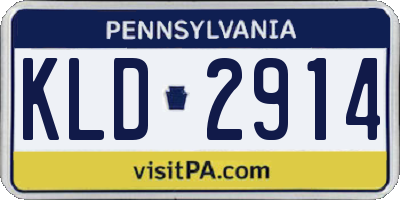 PA license plate KLD2914