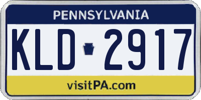 PA license plate KLD2917