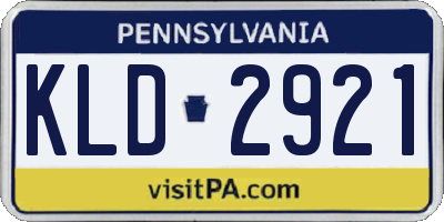 PA license plate KLD2921