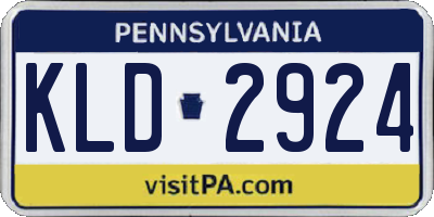 PA license plate KLD2924