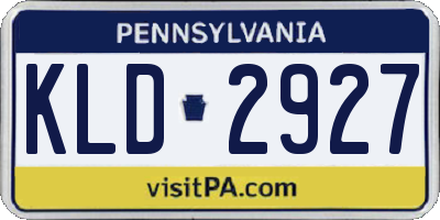 PA license plate KLD2927