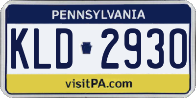 PA license plate KLD2930