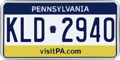 PA license plate KLD2940