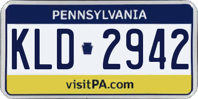 PA license plate KLD2942
