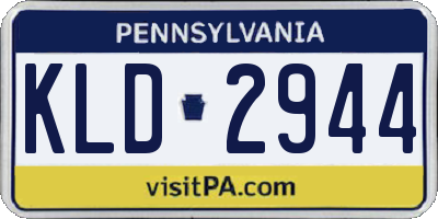 PA license plate KLD2944