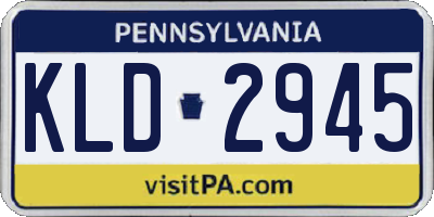 PA license plate KLD2945