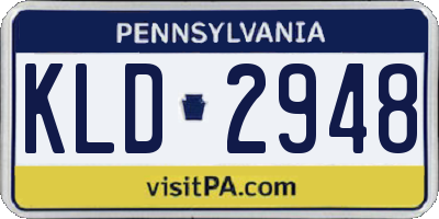 PA license plate KLD2948