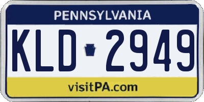 PA license plate KLD2949