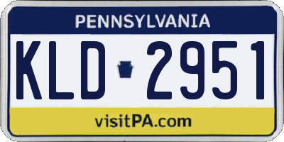 PA license plate KLD2951