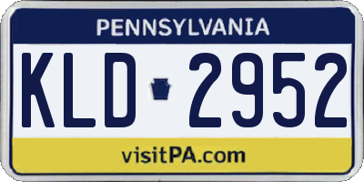 PA license plate KLD2952