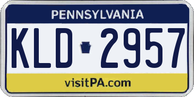 PA license plate KLD2957