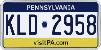 PA license plate KLD2958