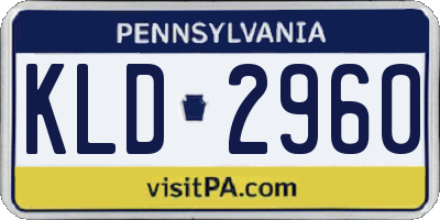 PA license plate KLD2960