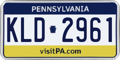 PA license plate KLD2961