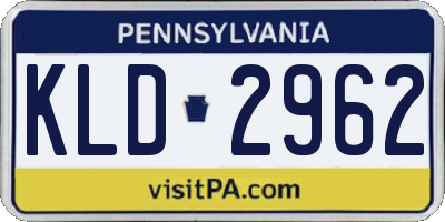 PA license plate KLD2962