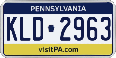 PA license plate KLD2963