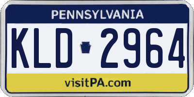 PA license plate KLD2964