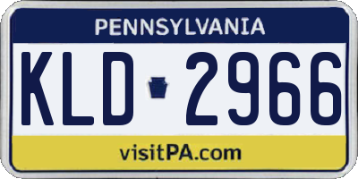 PA license plate KLD2966