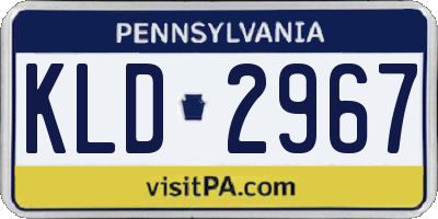 PA license plate KLD2967