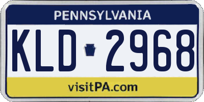 PA license plate KLD2968