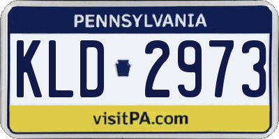 PA license plate KLD2973