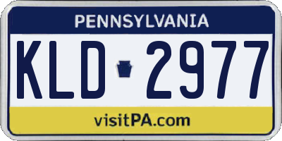 PA license plate KLD2977
