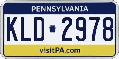 PA license plate KLD2978