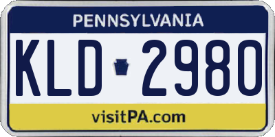PA license plate KLD2980