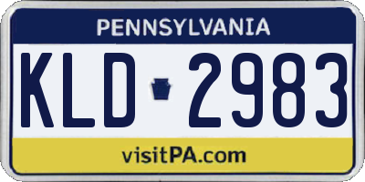 PA license plate KLD2983