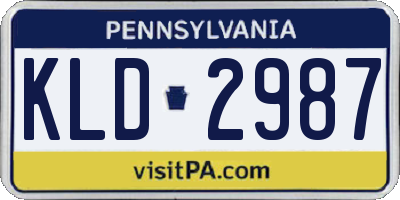 PA license plate KLD2987