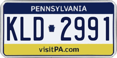 PA license plate KLD2991