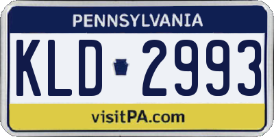 PA license plate KLD2993