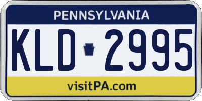 PA license plate KLD2995
