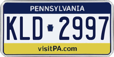 PA license plate KLD2997