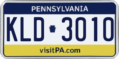 PA license plate KLD3010