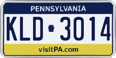 PA license plate KLD3014