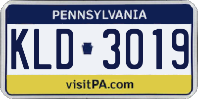 PA license plate KLD3019