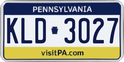 PA license plate KLD3027