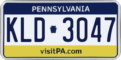 PA license plate KLD3047