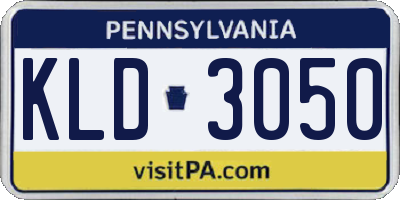 PA license plate KLD3050