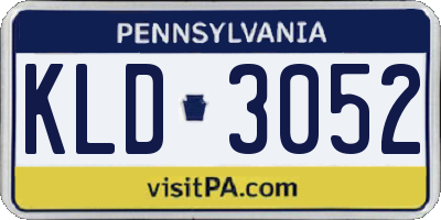 PA license plate KLD3052
