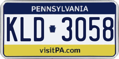 PA license plate KLD3058